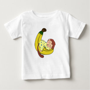 Camiseta Para Bebê Macaco dormindo de pijama