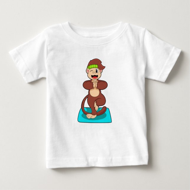 Camiseta Para Bebê Macaco em Yoga em pé (Frente)