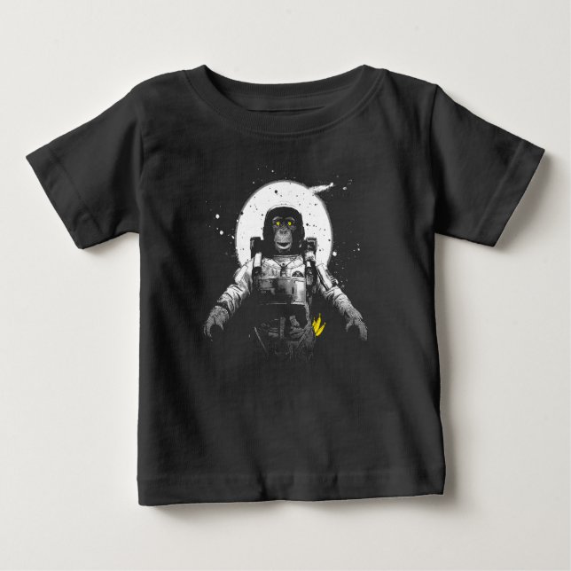 Camiseta Para Bebê Macaco espacial astronauta, suas bananas são engra (Frente)