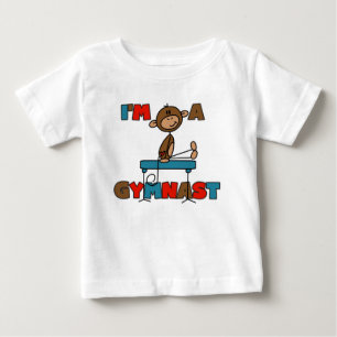 Camiseta Para Bebê Macaco Eu sou um Ginasta