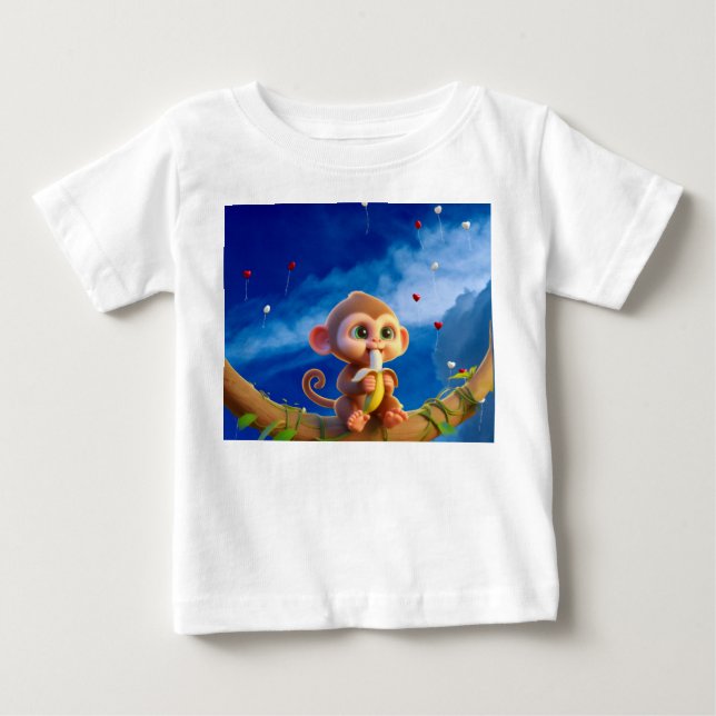 Camiseta Para Bebê Macaco fantasia (Frente)