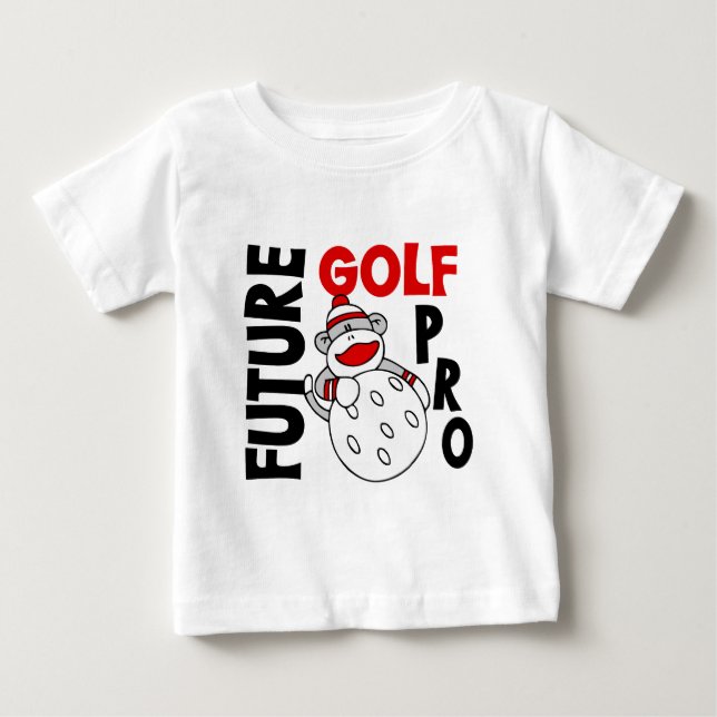 Camiseta Para Bebê Macaco futuro da peúga do golfe pro (Frente)