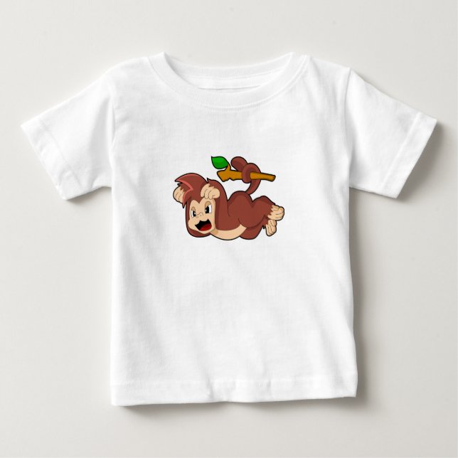 Camiseta Para Bebê Macaco itinerante (Frente)