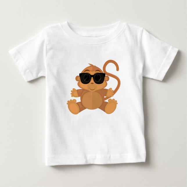 Camiseta Para Bebê Macaco legal (Frente)