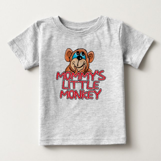 Camiseta Para Bebê Macaco mamãe (Frente)