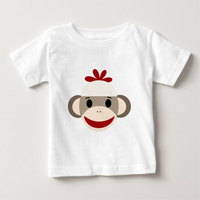 Camiseta Para Bebê macaco-meia (Frente)
