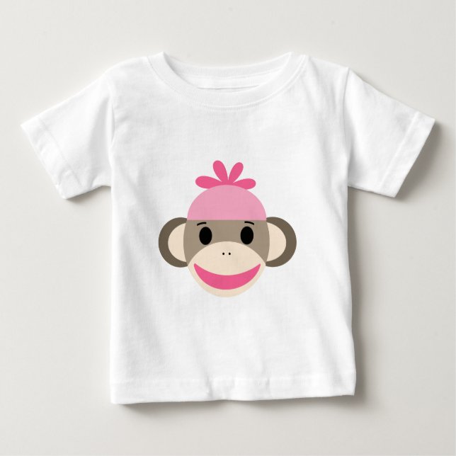 Camiseta Para Bebê macaco-meia (Frente)