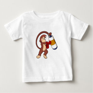 Camiseta Para Bebê Macaco na caixa com saco de punção