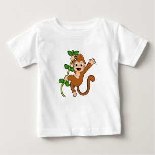 Camiseta Para Bebê Macaco na Selva