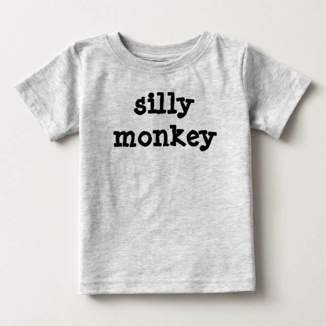 Camiseta Para Bebê macaco parvo (Frente)