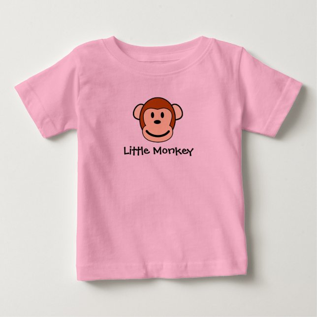 Camiseta Para Bebê Macaco pequeno (Frente)