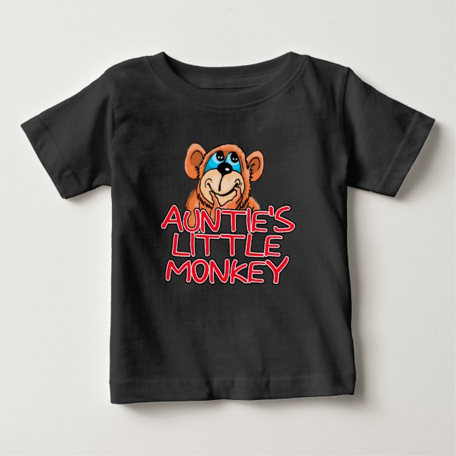 Camiseta Para Bebê Macaco pequeno da tia (Frente)