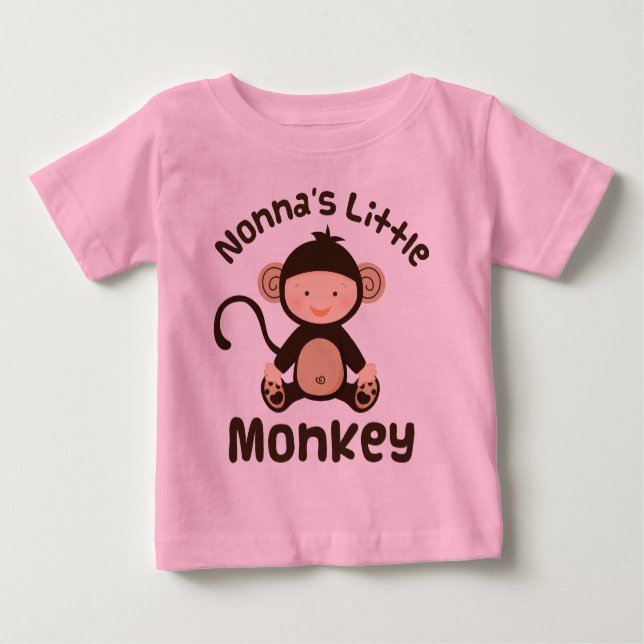 Camiseta Para Bebê Macaco pequeno de Nonnas (Frente)