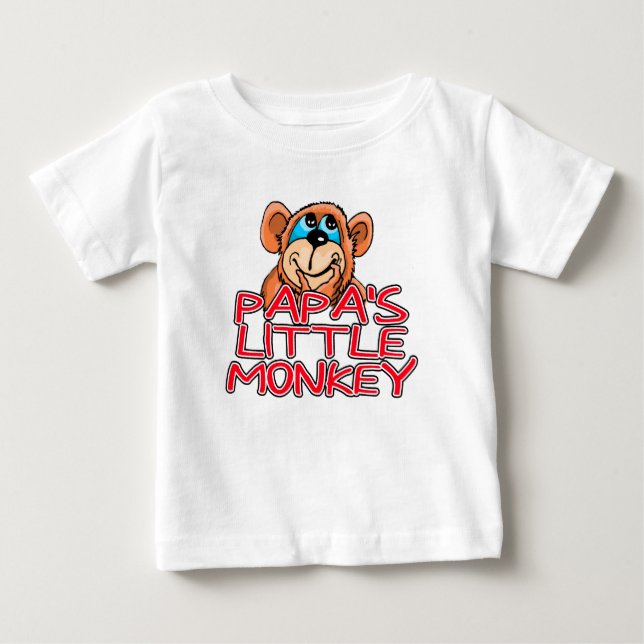 Camiseta Para Bebê Macaco Pequeno do Papa (Frente)