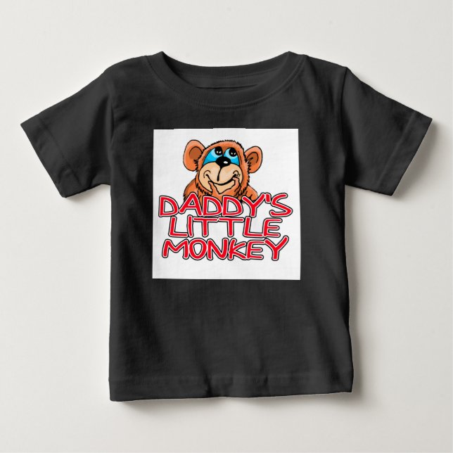 Camiseta Para Bebê Macaco Pequeno pai (Frente)