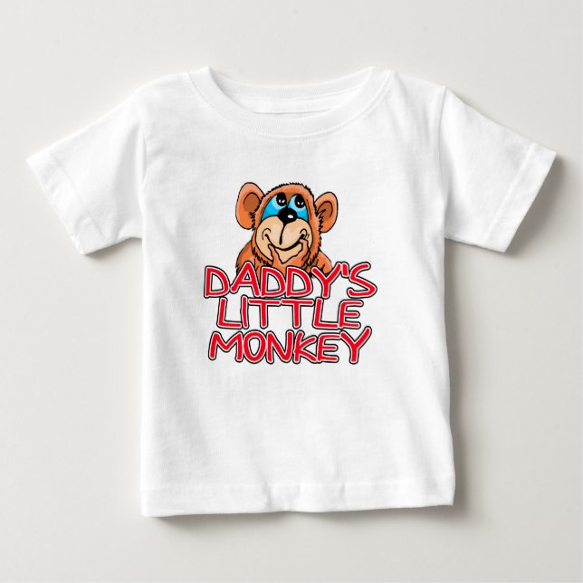 Camiseta Para Bebê Macaco Pequeno pai (Frente)