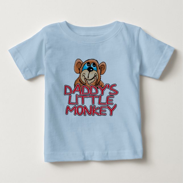 Camiseta Para Bebê Macaco Pequeno pai (Frente)