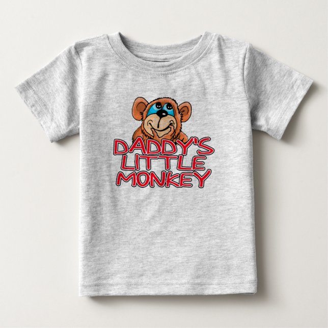 Camiseta Para Bebê Macaco Pequeno pai (Frente)