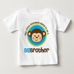 Camiseta Para Bebê Macaco pequeno que vai ser um big brother