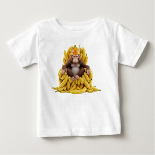Camiseta Para Bebê Macaco Real: Rei Chimpanzé num Trono de Frescura