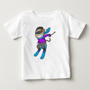 Camiseta Para Bebê Macaco Skier Ski