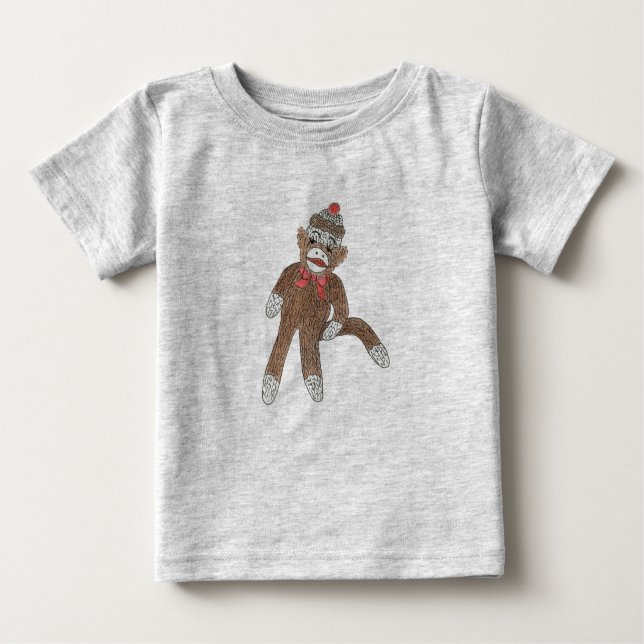 Camiseta Para Bebê Macaco Sock (Frente)