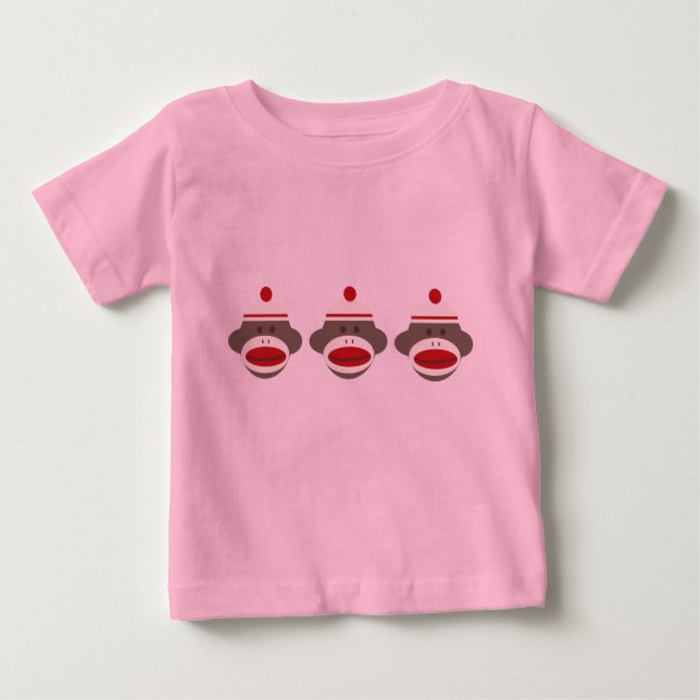 Camiseta Para Bebê Macaco Sock (Frente)
