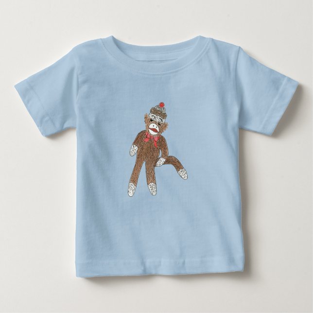 Camiseta Para Bebê Macaco Sock (Frente)