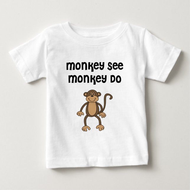 Camiseta Para Bebê Macaco Vês, Macaco Do (Frente)