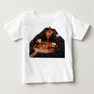 Camiseta Para Bebê Macacos Engraçados Relaxando em um Vulcão de Choco