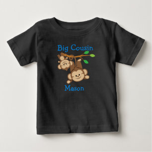 Camiseta Para Bebê Macacos-Garoto Personalizados Primo Grande
