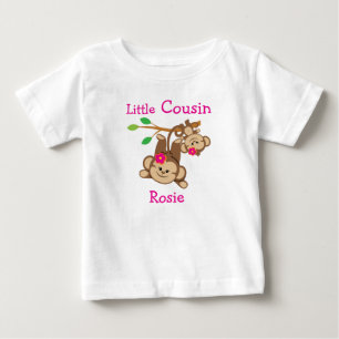 Camiseta Para Bebê Macacos Meninos Pequeno Primo