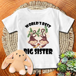 Camiseta Para Bebê Macacos no Melhor Grande Irmão do Mundo no Vine