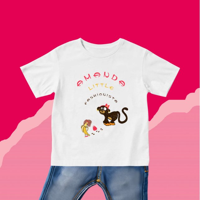 Camiseta Para Bebê Macaquinho (Criador carregado)