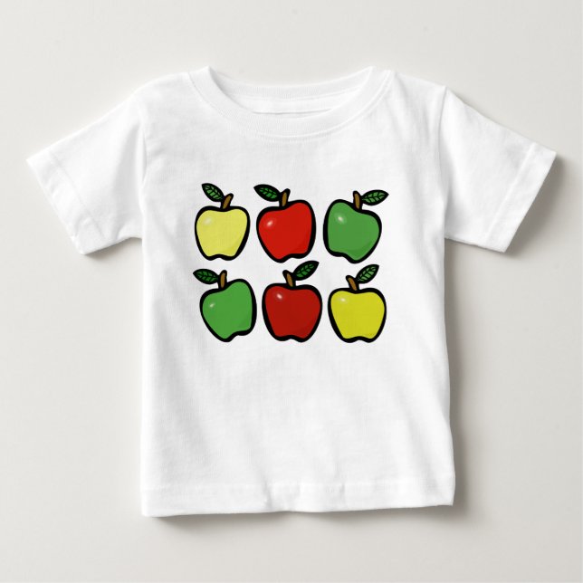 Camiseta Para Bebê Maçãs Fofas (Frente)