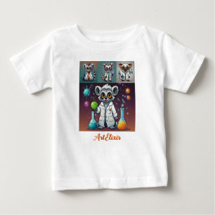 Camiseta Para Bebê Mad Scientist Lemur