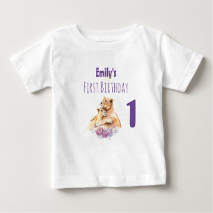 Camiseta Para Bebê Madre-Leão-Leão-Cinto-Cana-Cinto-Primeiro Aniversá