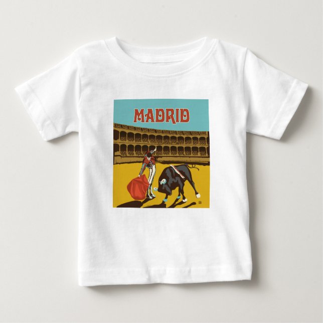 Camiseta Para Bebê Madrid, Espanha (Frente)