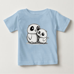 Camiseta Para Bebê Mãe e bebê de Toupeira fofos
