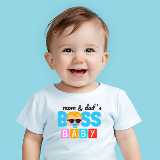 Camiseta Para Bebê Mãe e Pai Engraçados Menino