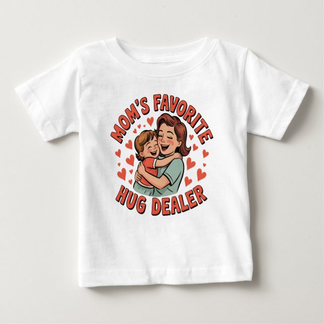 Camiseta Para Bebê Mãe favorita do abraço - linda e adorável mãe (Frente)