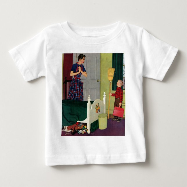 Camiseta Para Bebê Mãe, Limpei O Meu Quarto! (Frente)