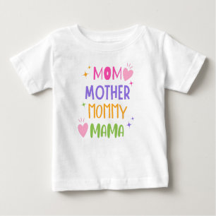 Camiseta Para Bebê Mãe mãe mamãe mãe mãe mãe