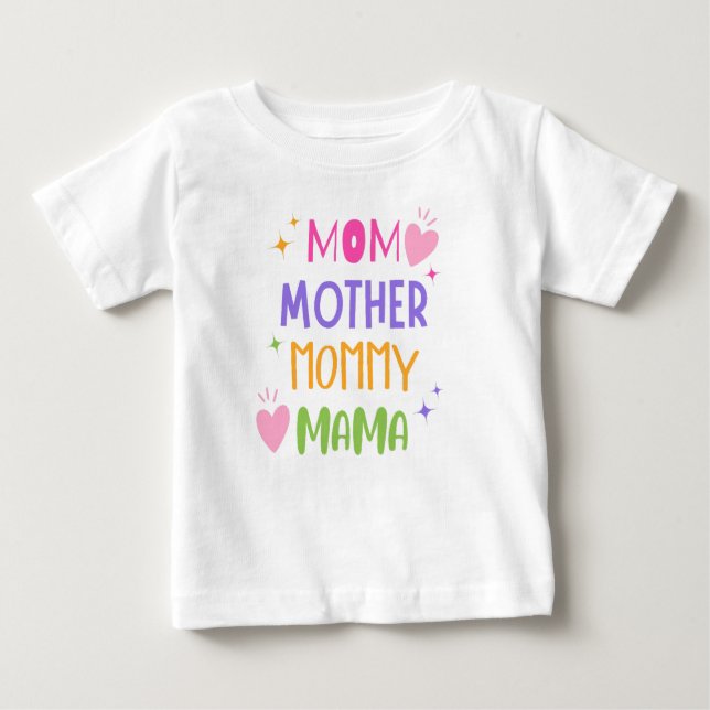 Camiseta Para Bebê Mãe mãe mamãe mãe mãe mãe (Frente)