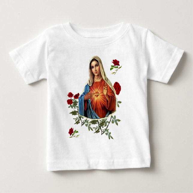 Camiseta Para Bebê Mãe Maria (Frente)