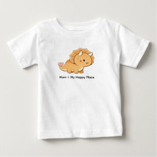 Camiseta Para Bebê Mãe = Meu Lugar Feliz – Ilustração Fofo de Bebê Tr