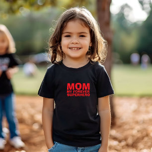 Camiseta Para Bebê Mãe Meu Super-Herói para Sempre vermelho