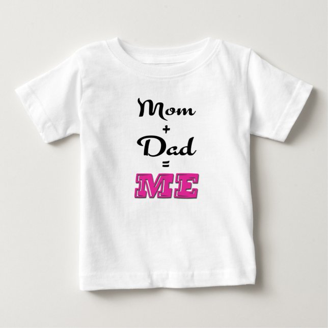 Camiseta Para Bebê Mãe + Pai = ME (Frente)