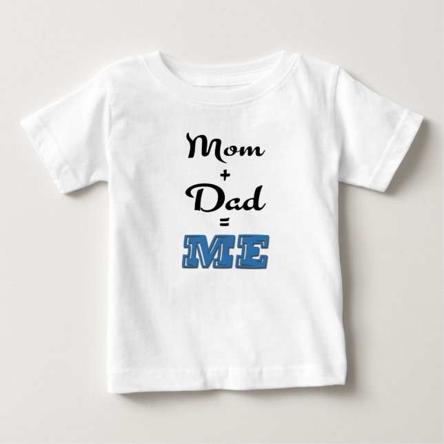 Camiseta Para Bebê Mãe + Pai = ME (Frente)