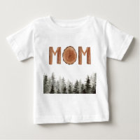 Mãe Rustic Green Trees Baby T-Shirt